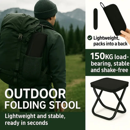 Lightweight Sturdy Frame Portable Heavy Duty Folding Camping Chair for Adults Outdoor Use Supports 440lb Capacity