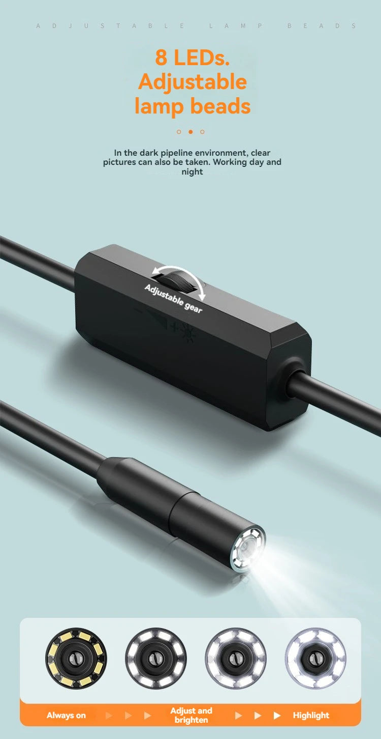 IOS Android Endoscope Camera 8MM Single/Dual Lens Automotive Boroscope Inspection Device Camera For Apple Iphone IOS Smart Phone